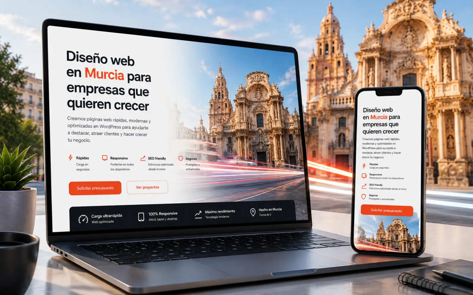 Diseño web en Murcia para empresas con web rápida, moderna y responsive