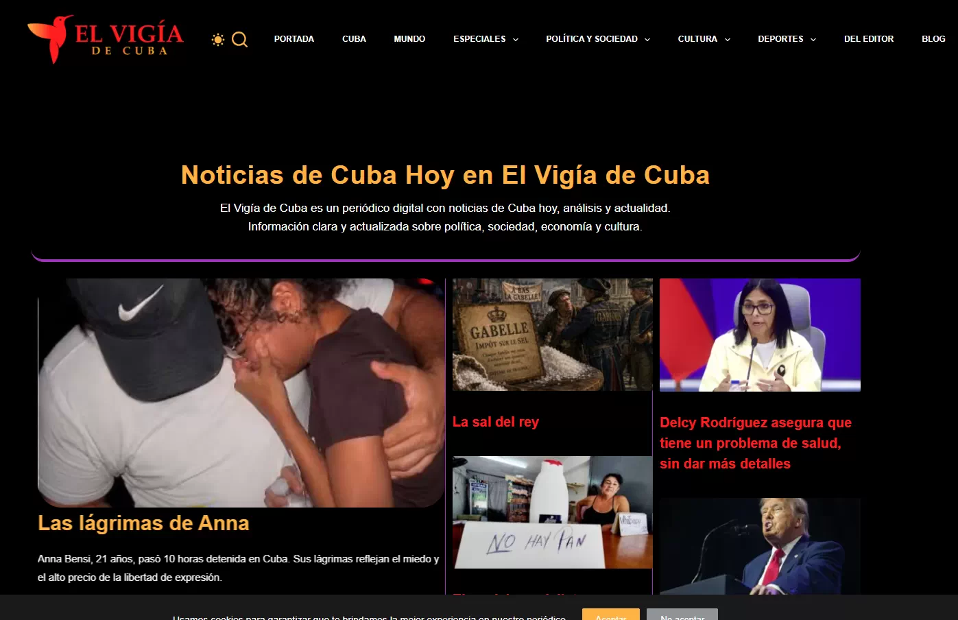 Proyecto de medio digital El Vigía de Cuba trabajado por Ibero Studio