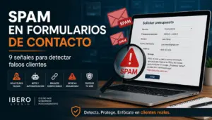 Spam en formularios de contacto con falsa solicitud de presupuesto, enlaces sospechosos y alerta de seguridad web